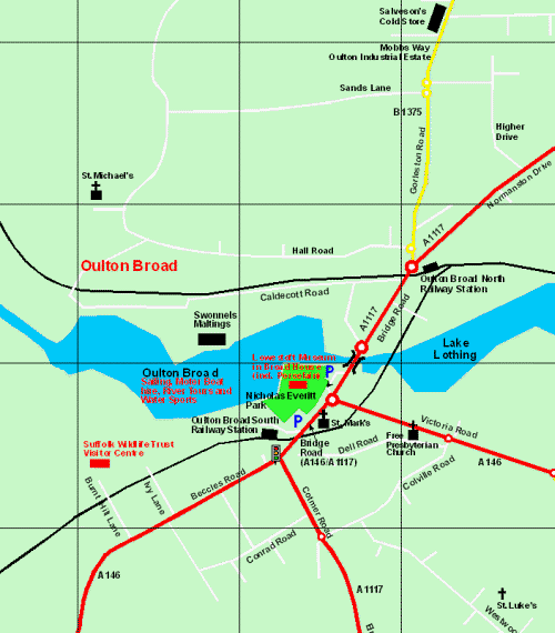 Map of Oulton Broad